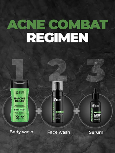 Beardo Acne Clear Foam Face Wash, 100ml | 3-in-1 Face Wash for Acne and Pimples | Anti Acne Face Wash for Men | 2% Salicylic Acid for Acne Prone Skin